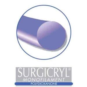 SURGICRYL MONO PDO EP1 USP 5/0 NEEDLE 3/8 CIR.REV.CUT.19MM/45CM