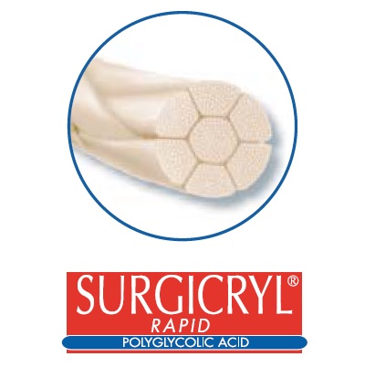 SURGICRYL RAPID PGA EP 1 USP 5/0 NEEDLE 3/8CIR.REV.CUT.12MM/50CM